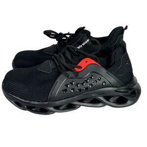 SUADEX Steel Toe Shoes for Men 11 Women 12.5 Sneakers Safety Work Shoes Black